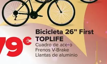 Oferta de Toplife - Bicicleta 26" First por 179€ en Carrefour