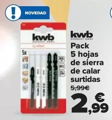 Oferta de Kwb - Pack  5 Hojas  De Sierra  De Calar  Surtidas por 2,99€ en Carrefour