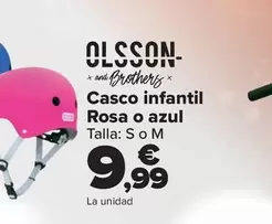 Oferta de Olsson - Casco Infantil  Rosa O Azul por 9,99€ en Carrefour