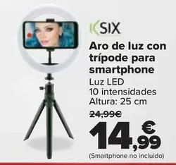 Oferta de Ksix - Aro De Luz Con Tripode Para Smartphone por 14,99€ en Carrefour