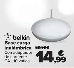 Oferta de Belkin - Base Carga Inalámbrica por 14,99€ en Carrefour