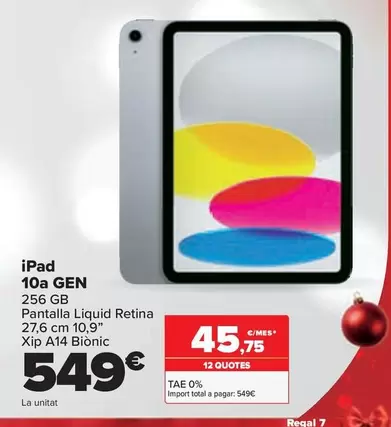 Oferta de Apple - Ipad 10Âª Gen por 549€ en Carrefour