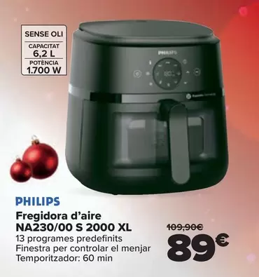 Oferta de Philips - Freidora De Aire NA230/00 S 2000 Xl por 89€ en Carrefour