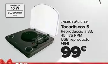 Oferta de Energy Sistem - Tocadiscos S por 99€ en Carrefour