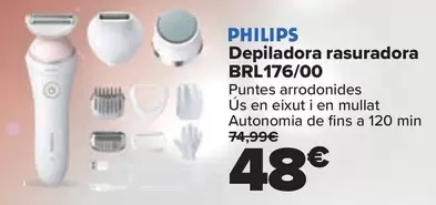 Oferta de Philips - Depiladora Rasurador BRL176/00 por 48€ en Carrefour