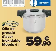 Oferta de San Ignacio - Olla A Presión Acero Inoxidable Moods por 59,9€ en Carrefour