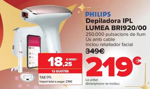 Oferta de Philips - Depiladora IPL Lumea BRI920/00 por 219€ en Carrefour