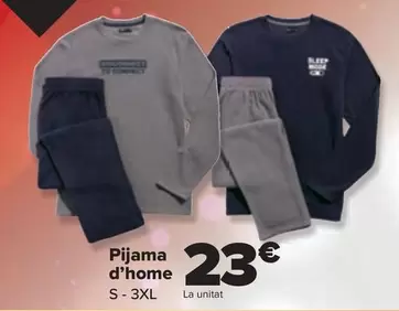 Oferta de TEX - Pijama Hombre por 23€ en Carrefour