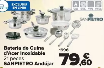 Oferta de San Pietro - Batería De Cocina De Acero Inoxidable Andujar por 79,6€ en Carrefour