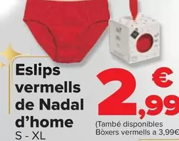 Oferta de Slip Rojo Navidad Hombre por 2,99€ en Carrefour