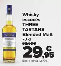 Oferta de Three Tartans - Whisky Escoces  Blended Malt por 29,95€ en Carrefour