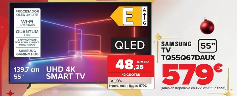 Oferta de Samsung - Tv TQ55Q67DAUX por 579€ en Carrefour