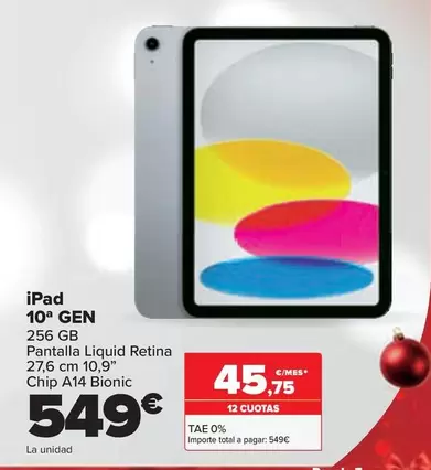 Oferta de Apple - Ipad 10Âª Gen por 549€ en Carrefour