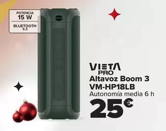 Oferta de Vieta Pro - Altavoz Boom 3 VM-HP18LB por 25€ en Carrefour