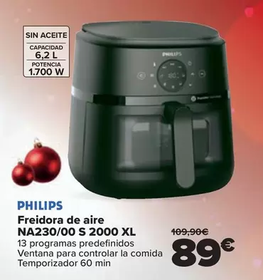 Oferta de Philips - Freidora De Aire NA230/00 S 2000 Xl por 89€ en Carrefour