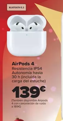 Oferta de Airpods 4 por 139€ en Carrefour