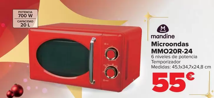 Oferta de Mandine - Microondas MMO20R-24 por 55€ en Carrefour