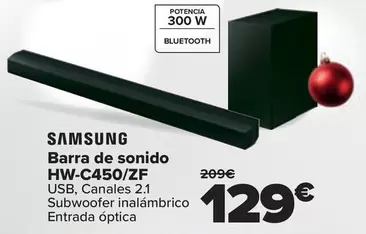 Oferta de Samsung - Barra De Sonido HW-C450/ZF por 129€ en Carrefour