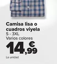 Oferta de TEX - Camisa Lisa O Cuadros Viyela por 14,99€ en Carrefour