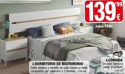 Oferta de Blanco - Dormitorio De Matrimonio por 139,99€ en Rapimueble