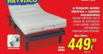 Oferta de Pikolin - Conjunto Somier Eléctrico + Colchon Viscoelastico por 449,99€ en Rapimueble