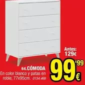 Oferta de Blanco - Cómoda por 99,99€ en Rapimueble