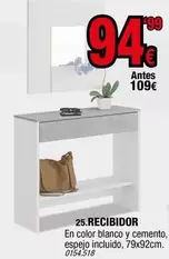 Oferta de Blanco - Recibidor En Color  Y Cemento Espejo Incluido en Rapimueble