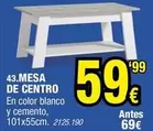 Oferta de Blanco - Mesa De Centro por 59,99€ en Rapimueble