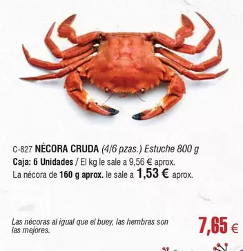 Oferta de El buey - Necora Cruda por 7,65€ en Abordo