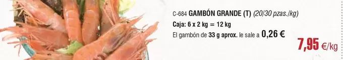 Oferta de Gambon Grande por 7,95€ en Abordo