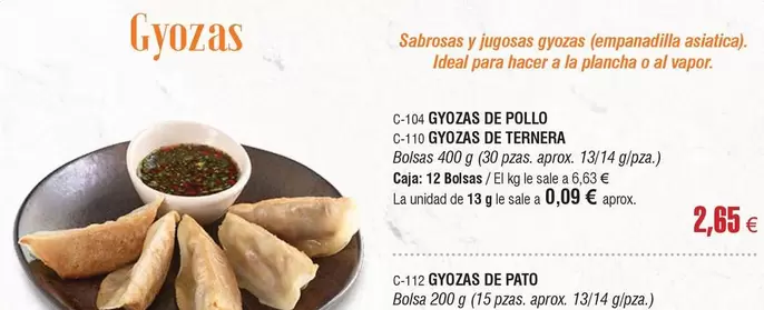 Oferta de Ideal - Gyozas De Pollo por 2,65€ en Abordo