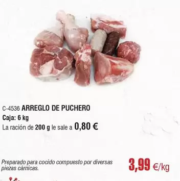 Oferta de Arreglo De Puchero por 3,99€ en Abordo