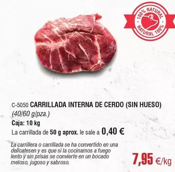 Oferta de A Fuego Lento - Carrillada Interna De Cerdo (sin Hueso) por 7,95€ en Abordo