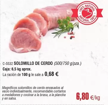 Oferta de Solomillo De Cerdo por 6,8€ en Abordo