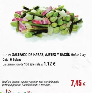 Oferta de Salteado De Habas, Ajetes Y Bacon por 7,45€ en Abordo