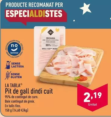 Oferta de La Tabla - Pechuga De Pavo Cocida por 2,19€ en ALDI