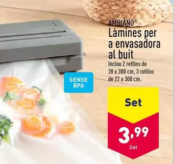 Oferta de Ambiano - Lamines Per A Envasadora Al Buit por 3,99€ en ALDI