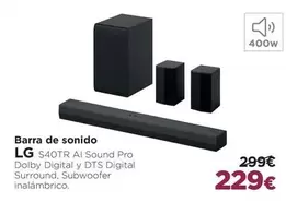 Oferta de LG - Barra De Sonido por 229€ en El Corte Inglés