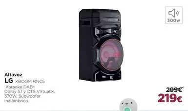 Oferta de LG - Altavoz por 219€ en El Corte Inglés