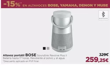 Oferta de Bose - Altavoces Boe, Yamaha, Denon Y Muse por 259,25€ en El Corte Inglés