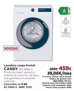 Oferta de Candy - Lavadora Carga Frontal por 459€ en El Corte Inglés