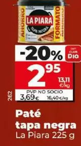 Oferta de La Piara - Pate Tapa Negra por 2,95€ en Dia