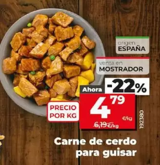 Oferta de Carne De Cerdo Para Guisar por 4,79€ en Dia