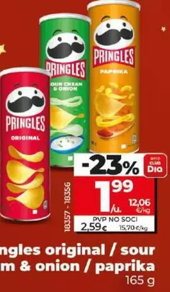 Oferta de Pringles - Original/Sour Cream&Onion/Paprika por 1,99€ en Dia