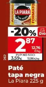 Oferta de La Piara - Pate Tapa Negra por 2,87€ en Dia