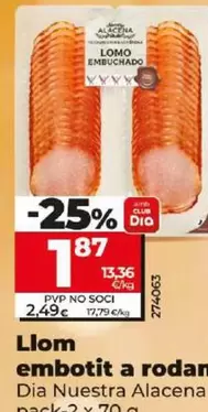 Oferta de Dia Nuestra Alacena - Lomo Embuchado En Lonchas por 1,87€ en Dia