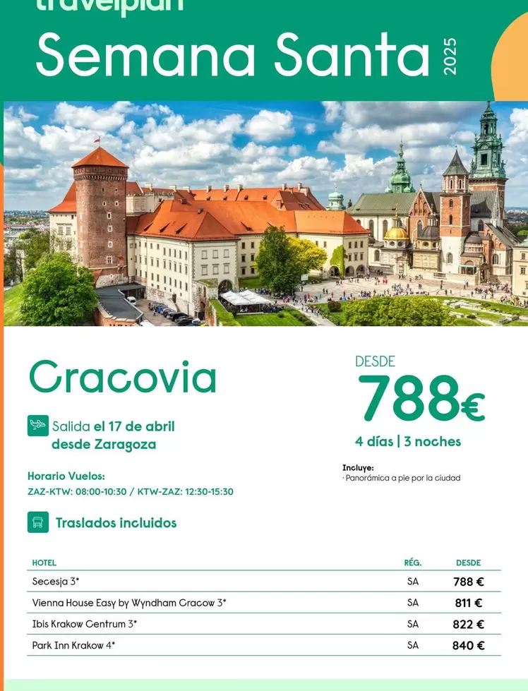 Oferta de Abril - Cracovia por 788€ en Travelplan