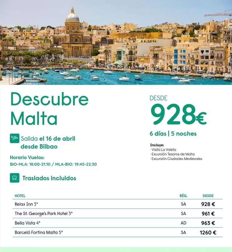 Oferta de Malta - Descubre por 928€ en Travelplan