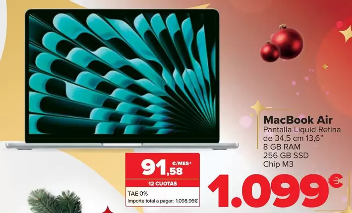 Oferta de Apple - Macbook Air por 1099€ en Carrefour