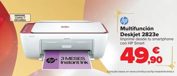 Oferta de HP - Multifuncion  Deskjet 2823E por 49,9€ en Carrefour